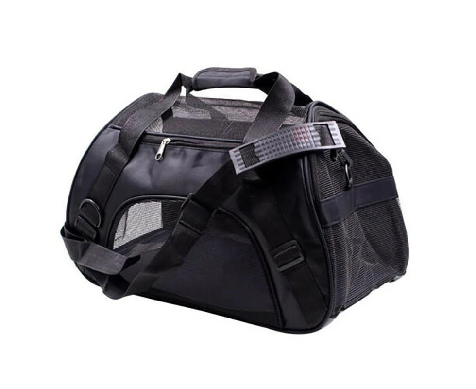 Pet Carrier Bag Portable Large Cat Dog Comfort Tote Travel Bag Airline Approved Black