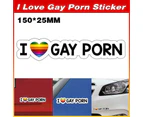 I Love Gay Porn Sticker Prank Mates Car Joke Gay Pride Decal Car Window Bumper