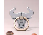 360 Degree Rotating Self-Adhesive Strong Adsorption Mobile Phone Holder Cute Cow Shape Mobile Phone Aluminum Alloy Grip-Silver