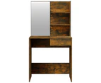 vidaXL Dressing Table with Mirror Smoked Oak 74.5x40x141 cm