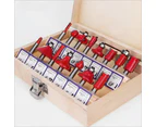 15X 1/2 1/4 inch Router Bits Set Woodworking Tool Cutter Shank Tungsten Carbide