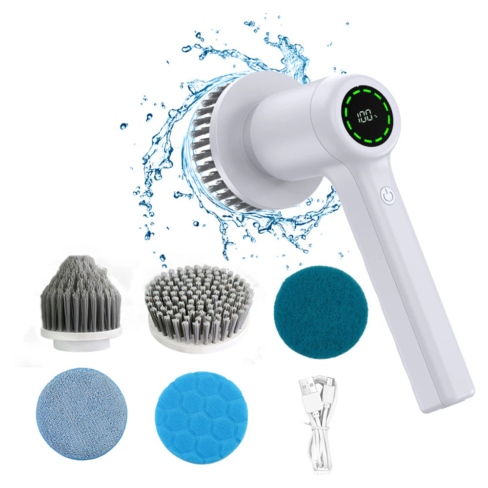 Portable Electric Spin Scrubber Multi functional Cleaning Brush