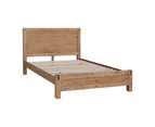 Bed Frame Queen Size in Solid Wood Veneered Acacia Bedroom Timber Slat in Oak