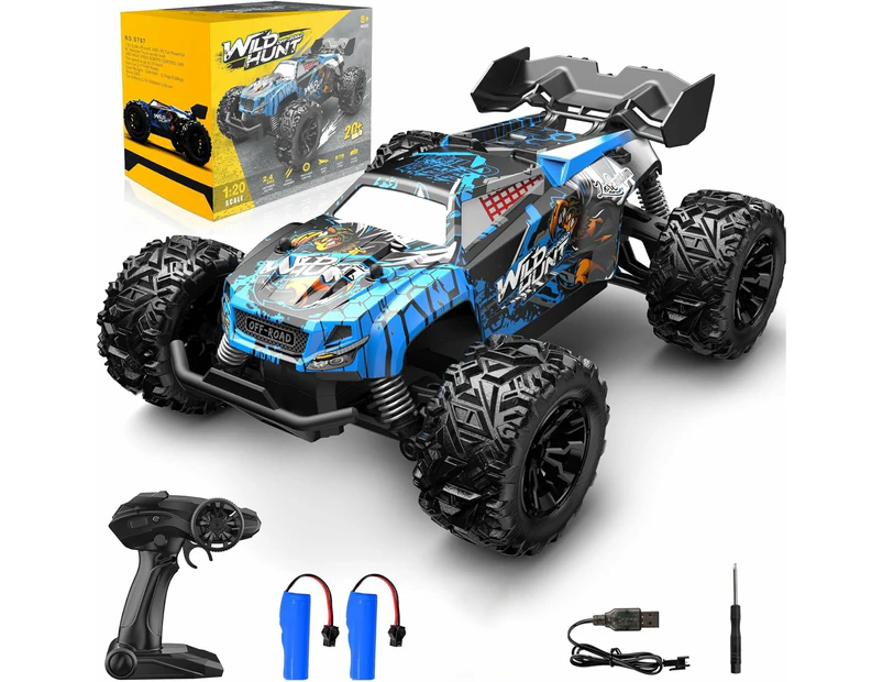 RC Cars 1:20 Scale Remote Control Car, 2.4GHZ Fast Racing Monster Car, All Terrains RC Truck with Rechargeable Batteries