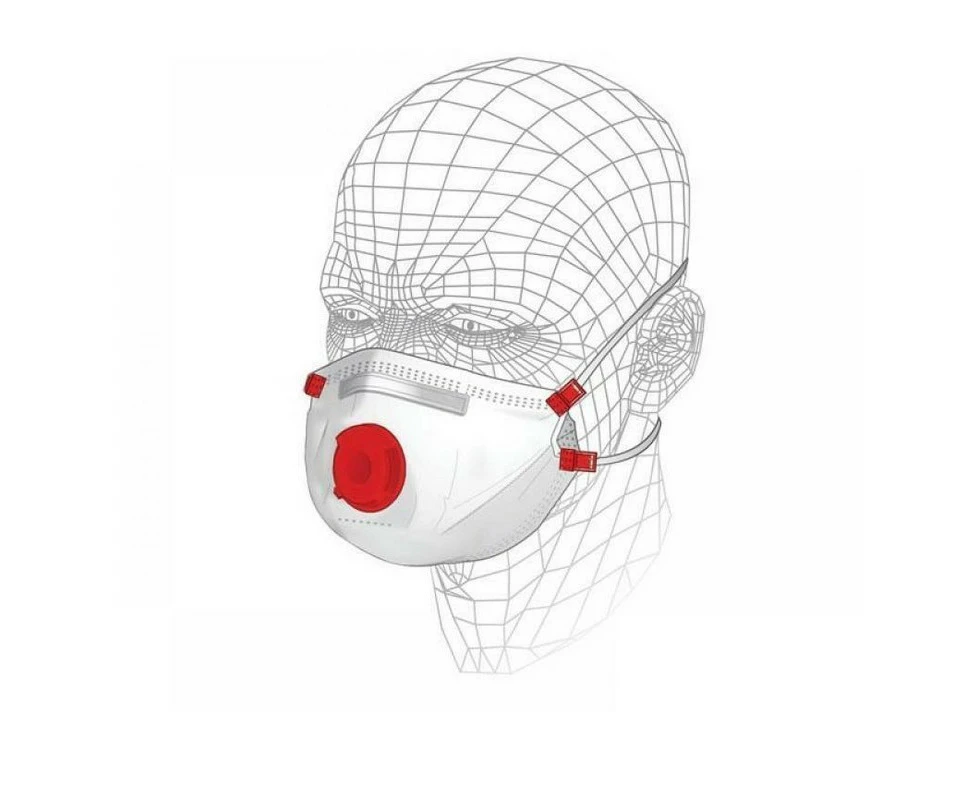 Vitrex Unisex Adult Multi-Purpose Respirator Mask With Filter (White/Red) - ST9690