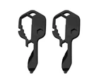 24 in 1 Multi-tool Key Shaped Pocket Keychain Bottle Opener Wrench Tools - Black