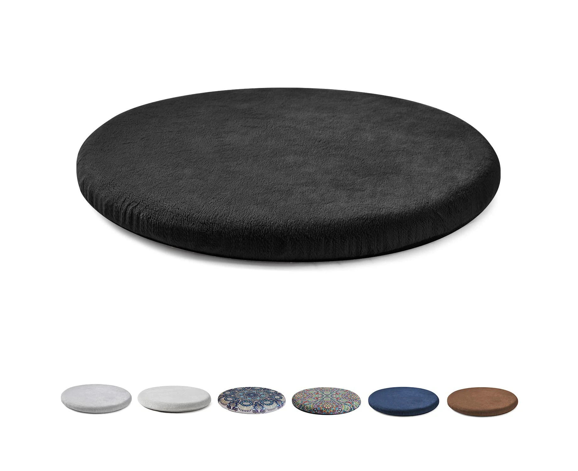 Round Chair Seat Cushion 15 Inch Memory Foam Cushion for Seats Anti Slip Kitchen Chair Cushion Pad with Rubber Back Detachable Circle Stool Cushion