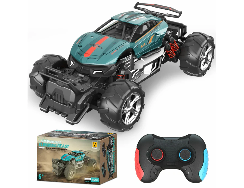 Remote Control Truck, 2.4GHz Big RC Cars for Adults Kids, 1:12 Scale Toy Cars Hobby Grade RC Cars with Rechargeable Batteries, Present Birthday Gifts