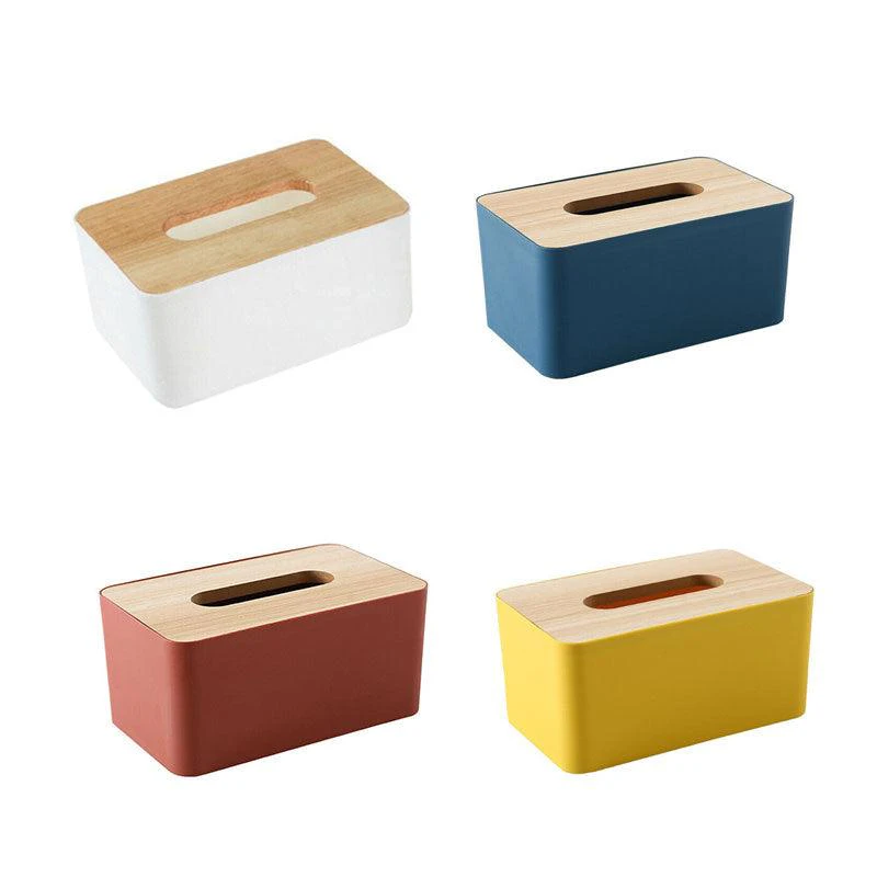 Tissue Box Dispenser Paper Storage Holder Napkin Case Organizer Wooden Cover Au