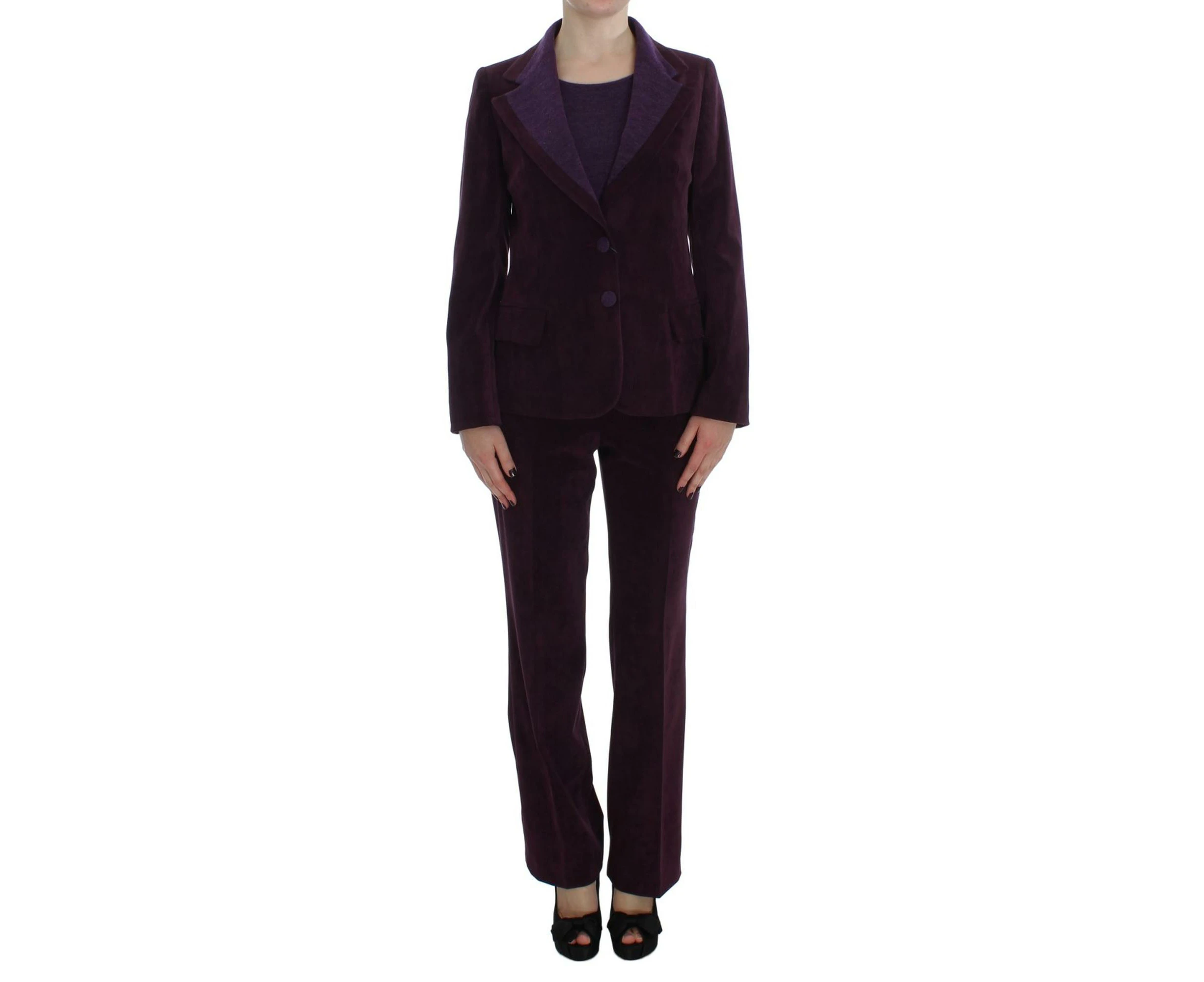 Three Piece Suit with Blazer Pants and T-Shirt - Purple