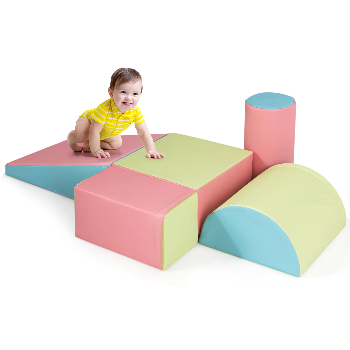 Costway Climb Foam Blocks ren Indoor Activity Play Set Safe Soft Climber & Slide Gift