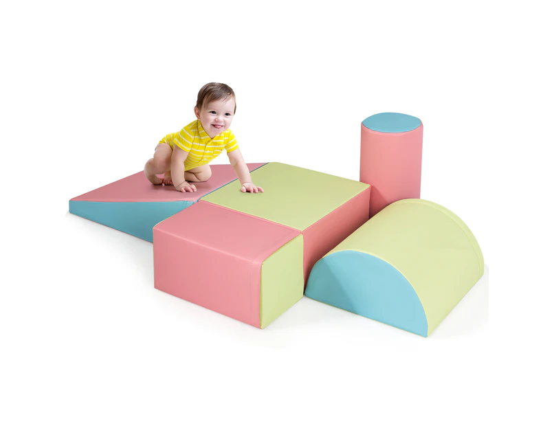 Costway Climb Foam Blocks ren Indoor Activity Play Set Safe Soft Climber & Slide Gift