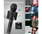 Wireless Bluetooth Karaoke Microphone for Kids, 5-in-1 Portable Handheld Karaoke Mic Speaker Player Recorder with Adjustable Remix FM Radio for Kid