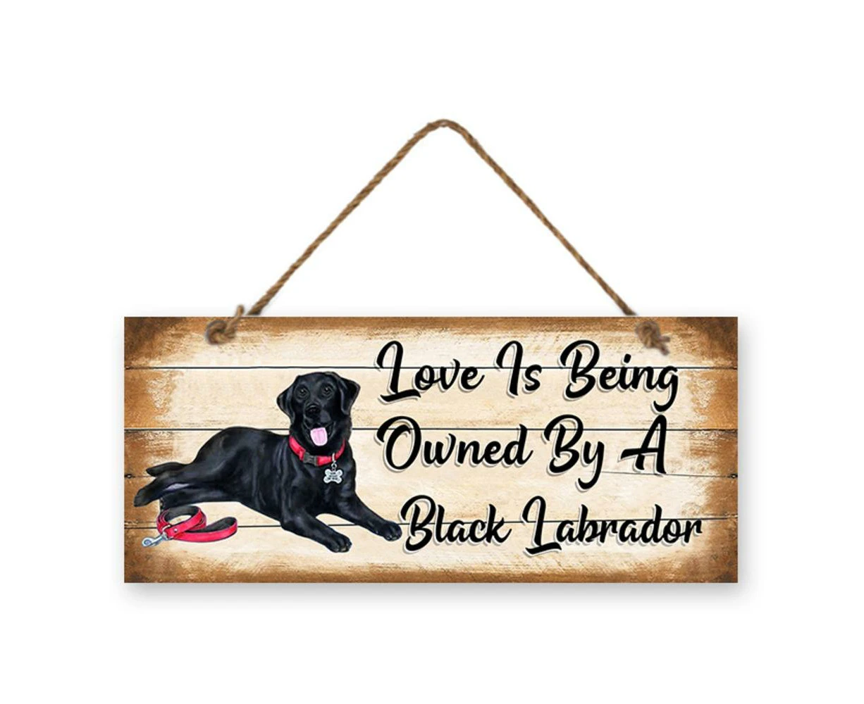 Black Labrador Dog Sign Wall Hanging Dogs Sign Wooden MDF Home Decor 30cm