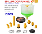 15X Spill Proof Radiator Coolant Refilling Funnel Kit Car W/T Universal Adaptor