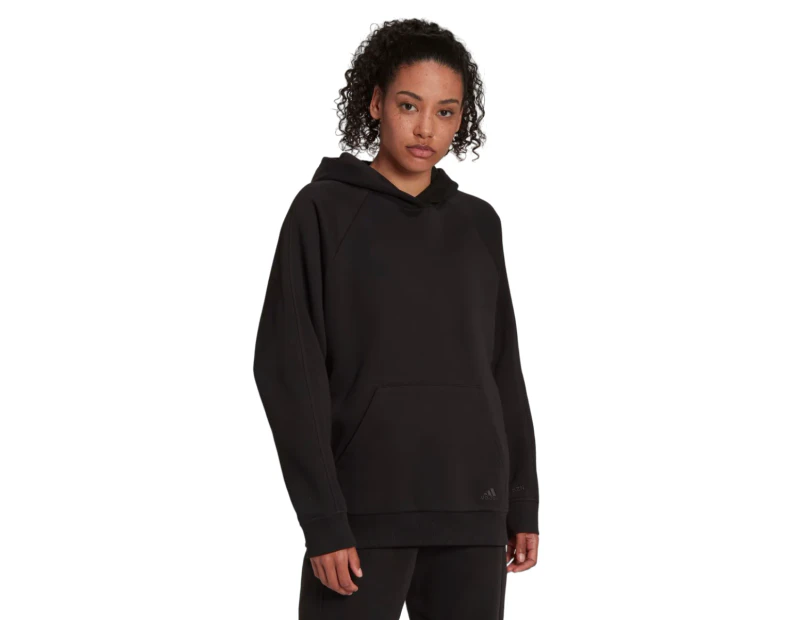 Womens Adidas All Szn Fleece Boyfriend Black Hoodie Cotton/Polyester