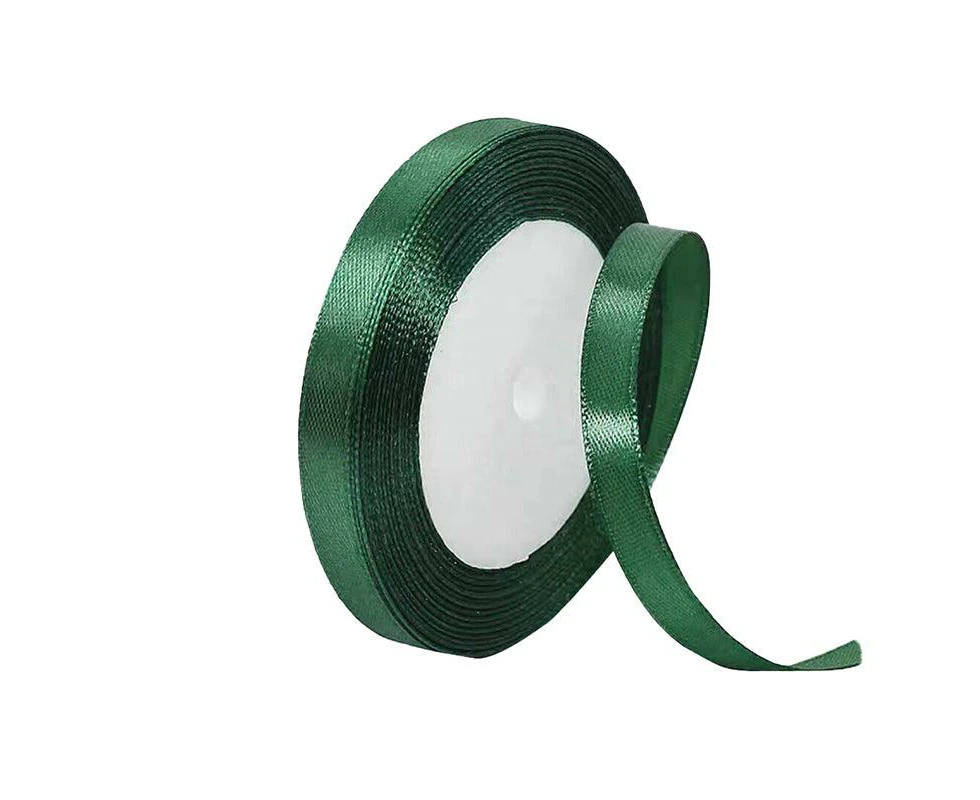 10mm Width Satin Hair Ribbon Wedding Party Decoration Gift Banquet 22m - Blackish Green