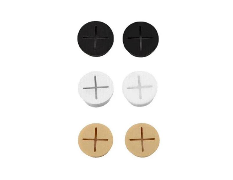 10 Pcs  25mm Flexible Silicone Desk Cord Grommet & Cable Hole Cover - Black