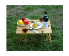 Folding Camping Picnic Table Portable Outdoor Garden BBQ Bamboo Wine Table Tray