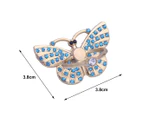 Finger Ring Holder Universal 360 Degree Rotation Back Sticker Rhinestone Butterfly Mobile Phone Metal Grip Stand for-Blue