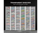 12PCS Plastic Shoe Boxes Clear Stackable Organiser Transparent Storage Containers Sneaker Display Cases Bins Holder Organizer Unit