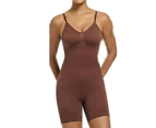 Women's Backless Shapewear Tummy Control Bodysuit Seamless Full Body Shapewear-Coffee color