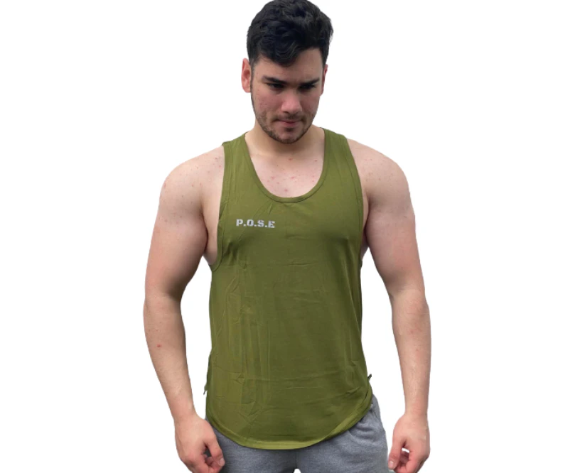 P.O.S.E Invisage Army Green Gym Tank Top