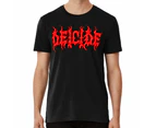 Deicide Red Logo T-shirt deathmetal music - Black