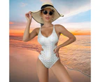 Women Swimsuit Sleeveless Shiny Bathing Suit for Women-Silver