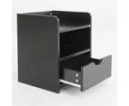 Bedside Table Side Table Nightstand Storage Drawer Shelf Bedroom Unit Black