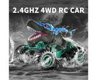 2.4GHz Remote Control Dinosaur Car Trucks Toys for Kids Boys, RC Dino Toys with Light, Sound & Spray, Indoor Outdoor All Terrain Electric Car Toys