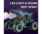 2.4GHz Remote Control Dinosaur Car Trucks Toys for Kids Boys, RC Dino Toys with Light, Sound & Spray, Indoor Outdoor All Terrain Electric Car Toys