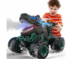 2.4GHz Remote Control Dinosaur Car Trucks Toys for Kids Boys, RC Dino Toys with Light, Sound & Spray, Indoor Outdoor All Terrain Electric Car Toys