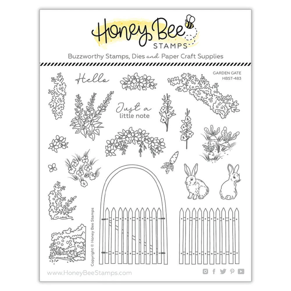 Honey Bee Clear Stamps 6x6 - Garden Gate HBST-483