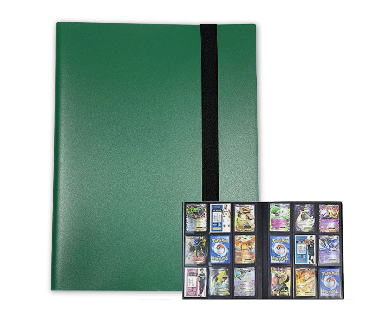 Vivva 360 Cards Album Book Cartoon Anime Game Card EX GX Collectors Folder Holder, Green