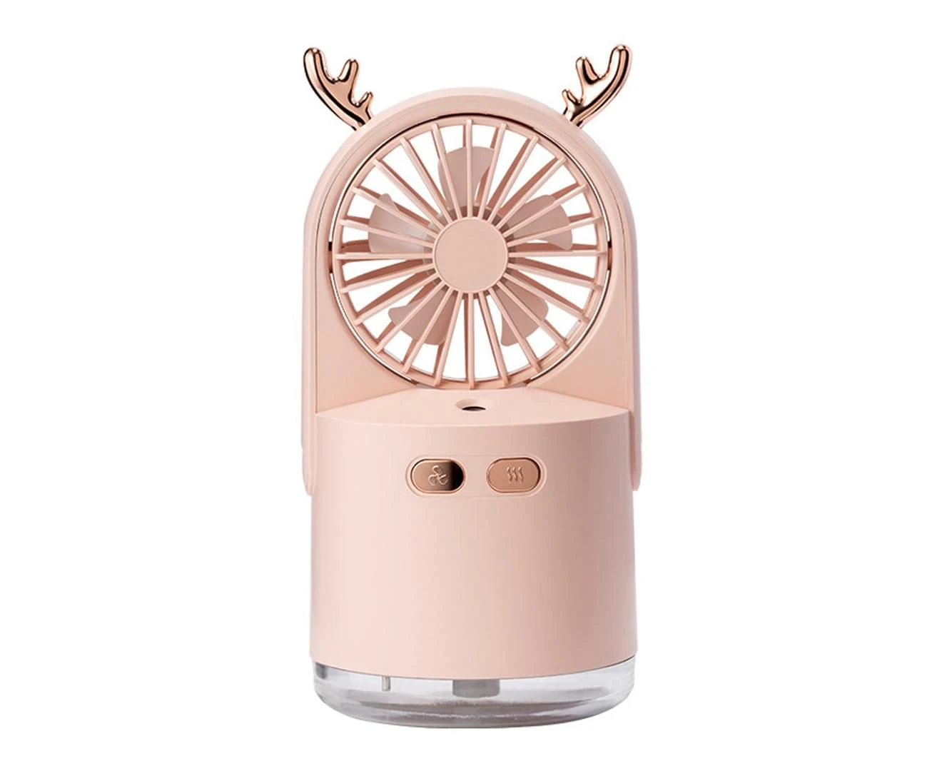 Small Cooling Misting Fan With Large Water Tank, 3 Speeds Rechargeable With Powered Personal Fan,Pink