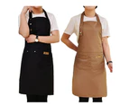 Unisex Canvas Apron Washable Butcher Waiter Chef Waterproof Kitchen Cooking Cafe