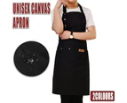 Unisex Canvas Apron Washable Butcher Waiter Chef Waterproof Kitchen Cooking Cafe