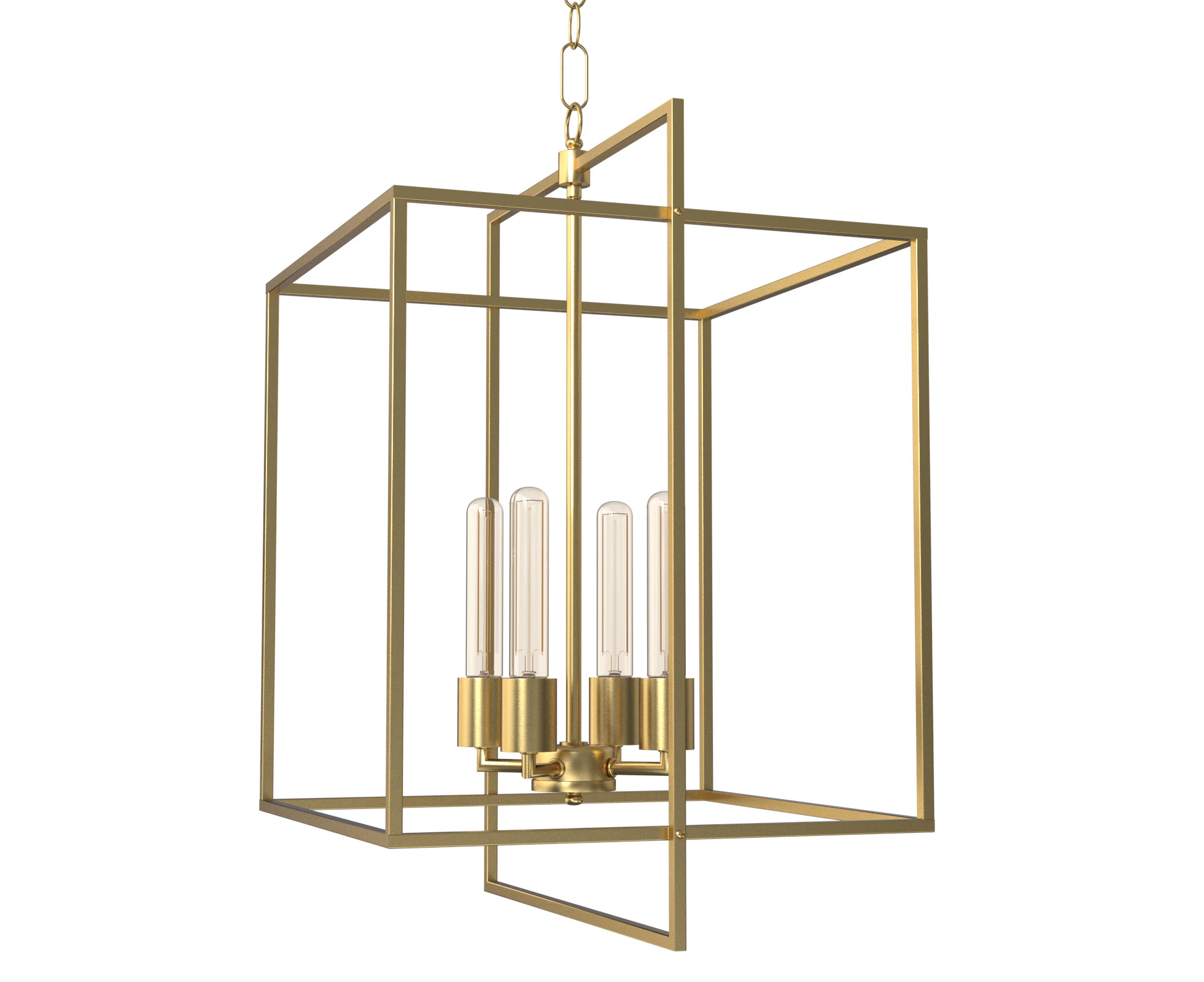 HELIOS 4-Lights Farmhouse Pendant Light Industrial Style Adjustable Hanging Light Fixtures Aged Brass