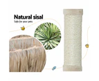 Multi-Level Cat Tree 110cm Grey Plush Soft Natural Sisal Posts Toys