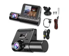 3 Channel Dash Cam Front and Rear Inside 1080P Full HD 170 Degree Wide Angle Dashboard Camera-3 lenses