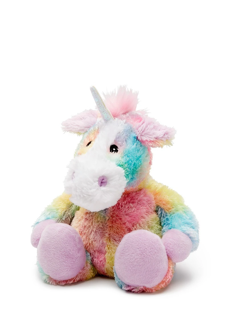 Microwavable Warmies Heat or Cool Pack Rainbow Unicorn Plush Soft