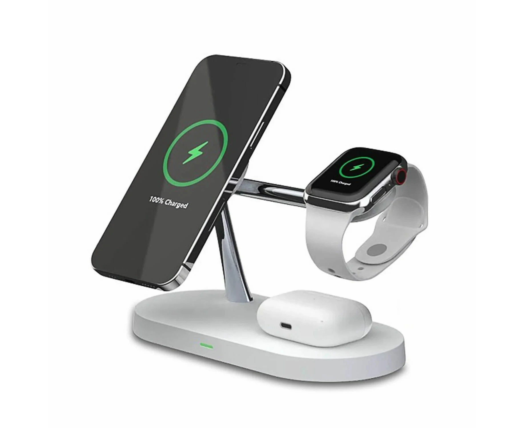 Tough On 5 in 1 Magnetic MagSafe Wireless Charger Stand Dock White