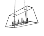 NEPOLI Farmhouse Chandelier 10-Lights Lantern Style Pendant Light E14 Black 137CM