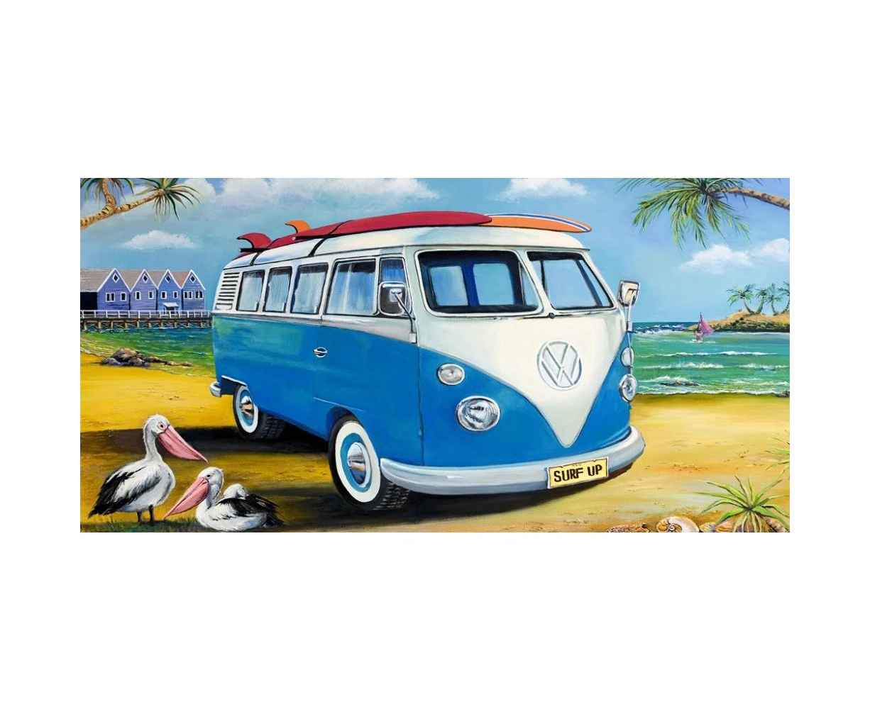 VW Kombi Van Surfs Up Microfiber Beach Towel 140 x 70cm