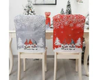 Christmas Chair Covers Santa Snowflake Xmas Tree Pattern Slipcover Decor Chair Red