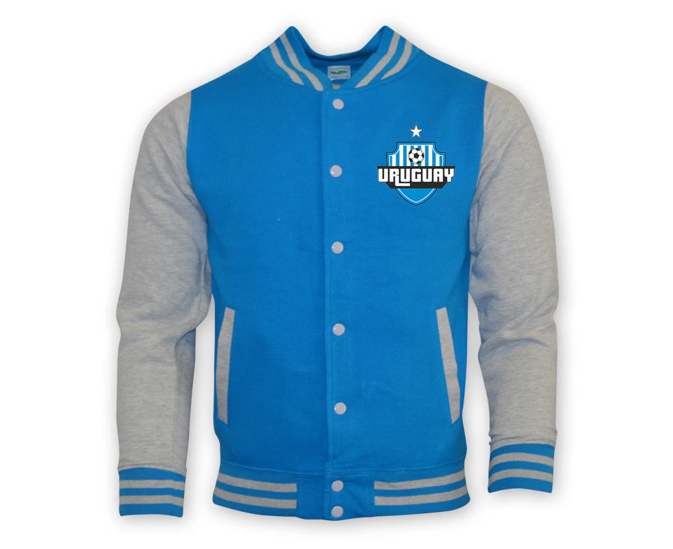 Uruguay College Baseball Jacket (sky Blue) - Kids