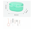 Retainer Denture Bath Case Cup Box Holder Storage Soak Container With mirror Orthodontics Mouth Guard Braces（green）