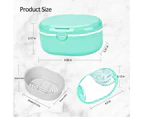 Retainer Denture Bath Case Cup Box Holder Storage Soak Container With mirror Orthodontics Mouth Guard Braces（green）