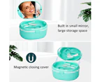 Retainer Denture Bath Case Cup Box Holder Storage Soak Container With mirror Orthodontics Mouth Guard Braces（green）